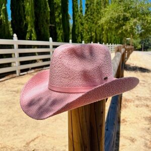 Pink Straw Cowboy Hat